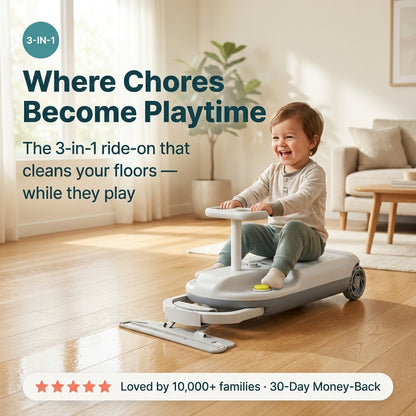 Glydo™ – The 3-in-1 Ride-On That Cleans Your Floors