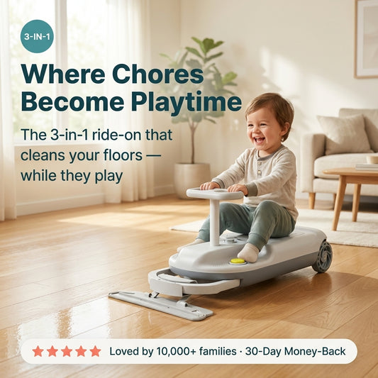 Glydo™ – The 3-in-1 Ride-On That Cleans Your Floors